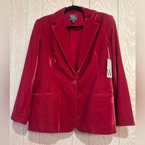 Worthington Rich Red Velvet Blazer